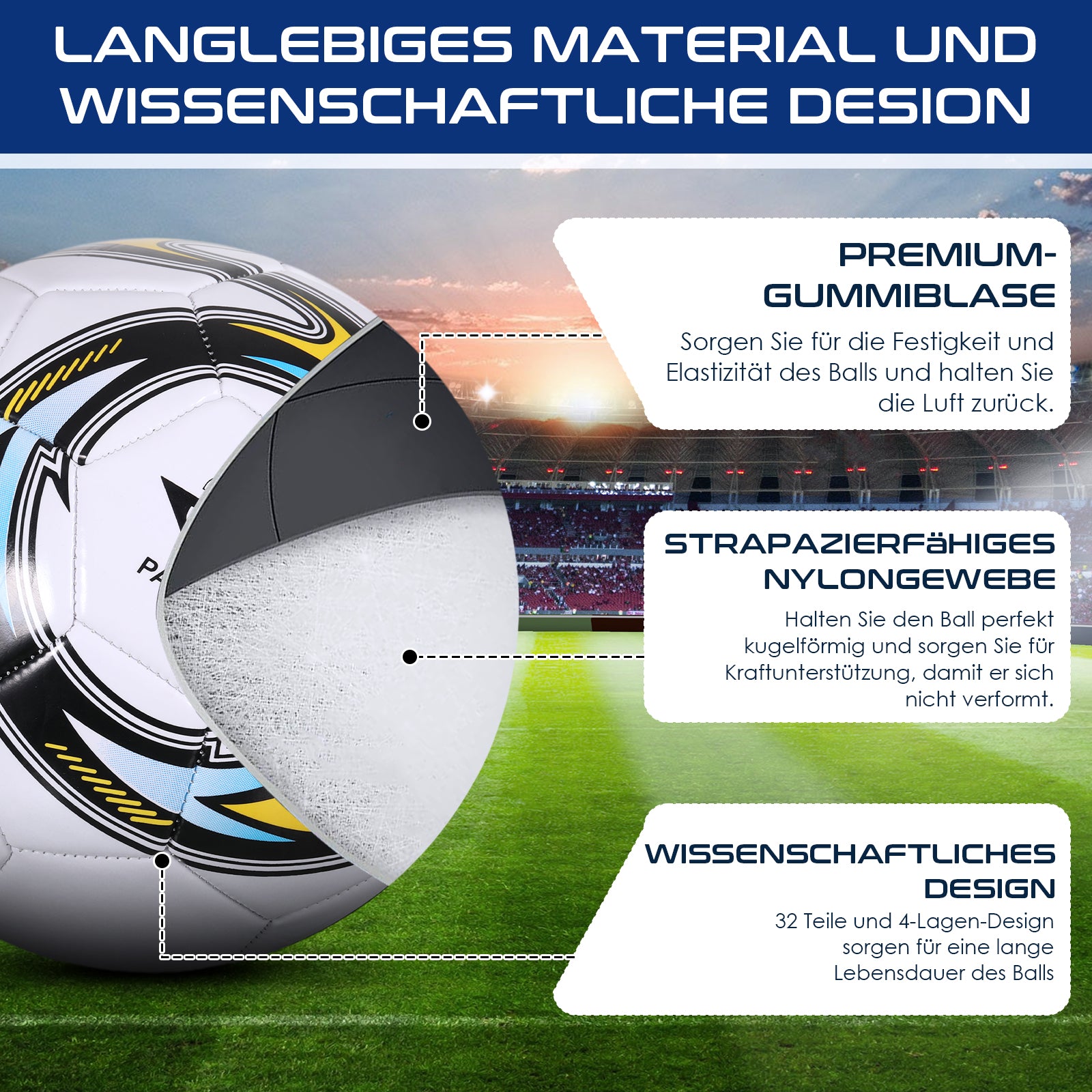 Official Size 5 PVC Soccer Ball – Match & Training