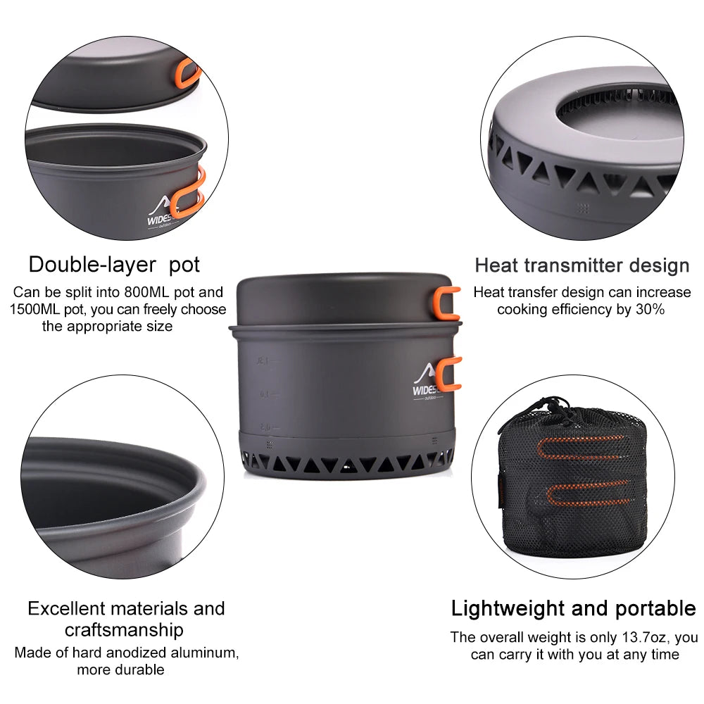 Widesea Camping Cookware Set – 1.3L/2.3L