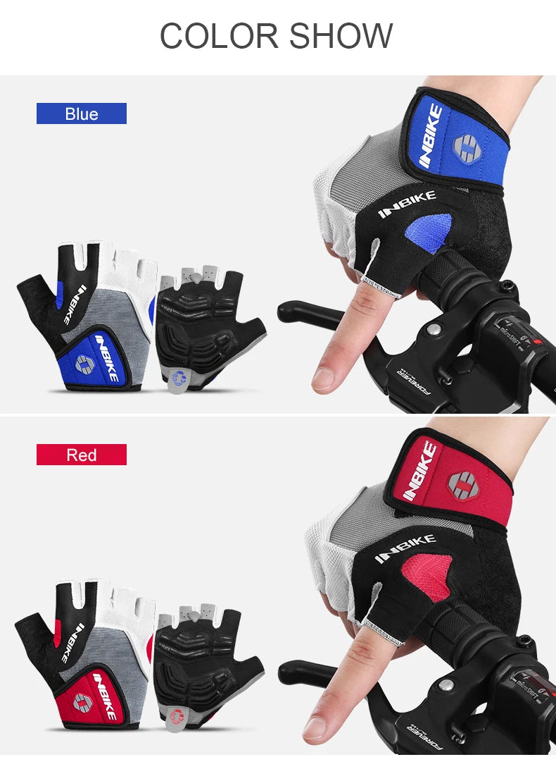 INBIKE Shock‑Absorbing Gel Pad Cycling Gloves