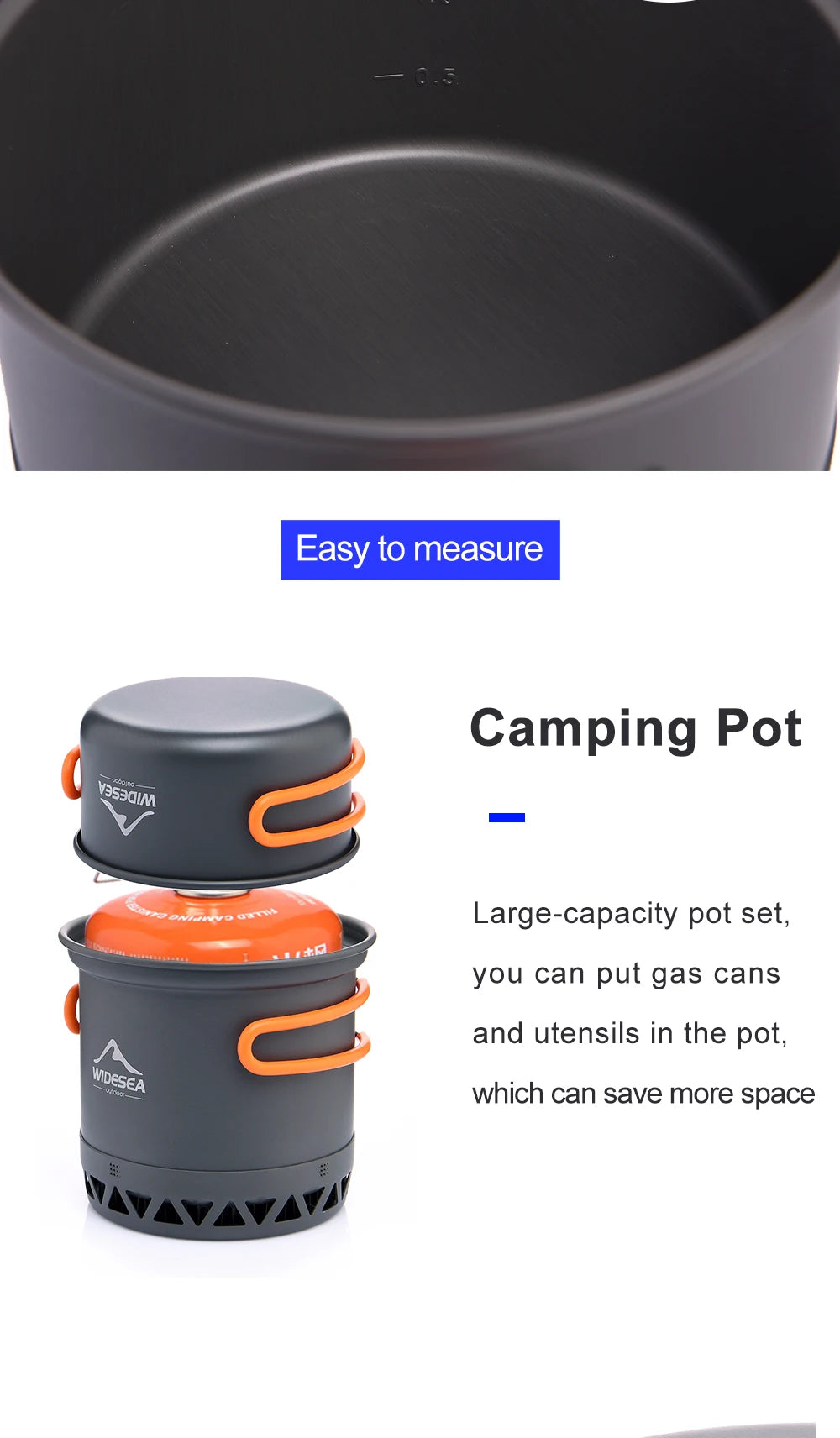 Widesea Camping Cookware Set – 1.3L/2.3L