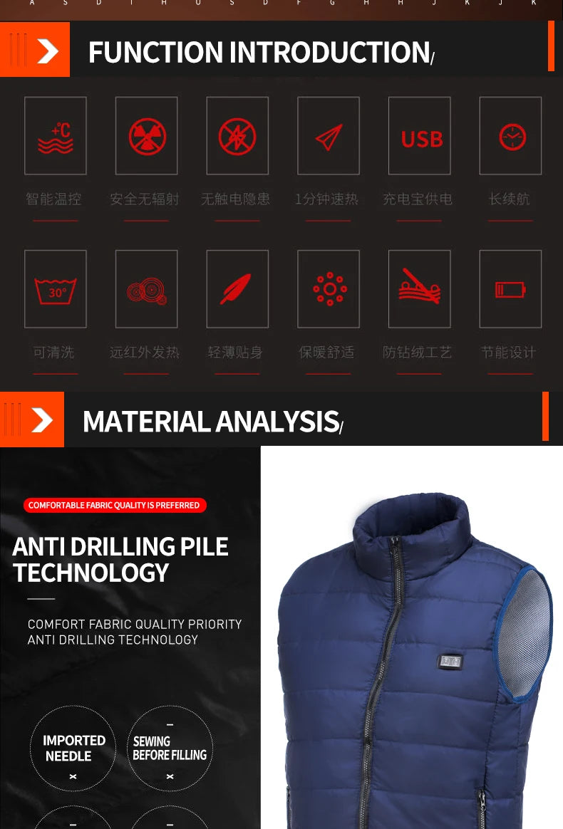 Graphene Heating Coat for Men & Women
