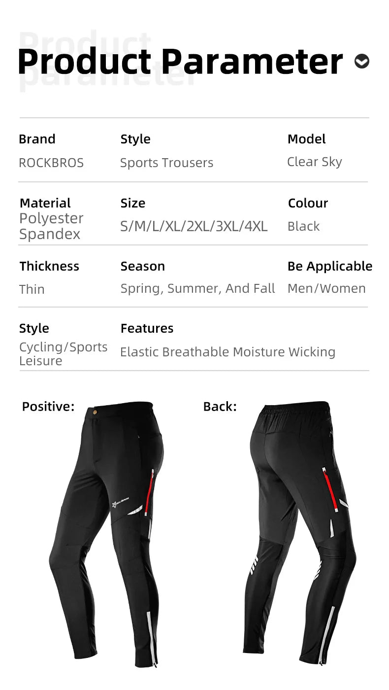 ROCKBROS Lightweight Breathable Cycling Pants (Men & Women)
