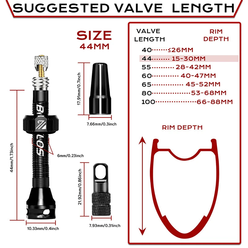 Tubeless Valves – Aluminum with Removable Core