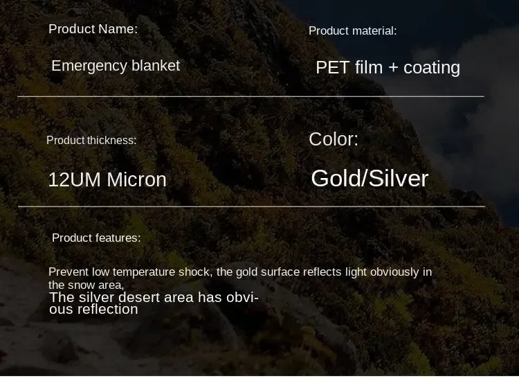 Outdoor Emergency Insulation Blanket – 210x130cm