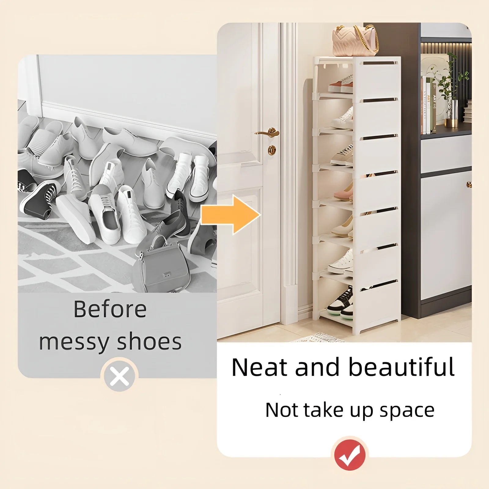 Shoe Rack – Metal & Fabric Organizer