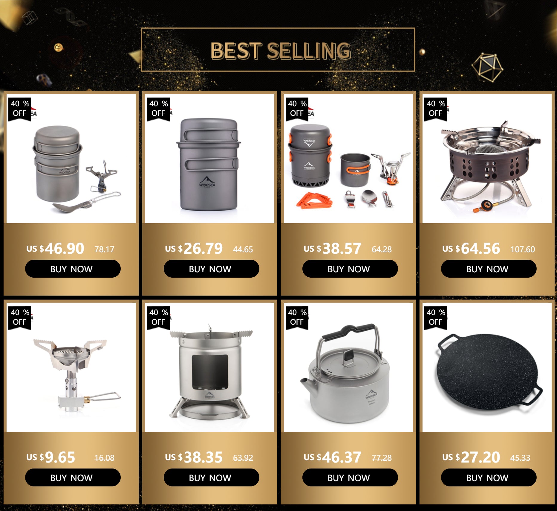 Widesea Camping Cookware Set – 1.3L/2.3L