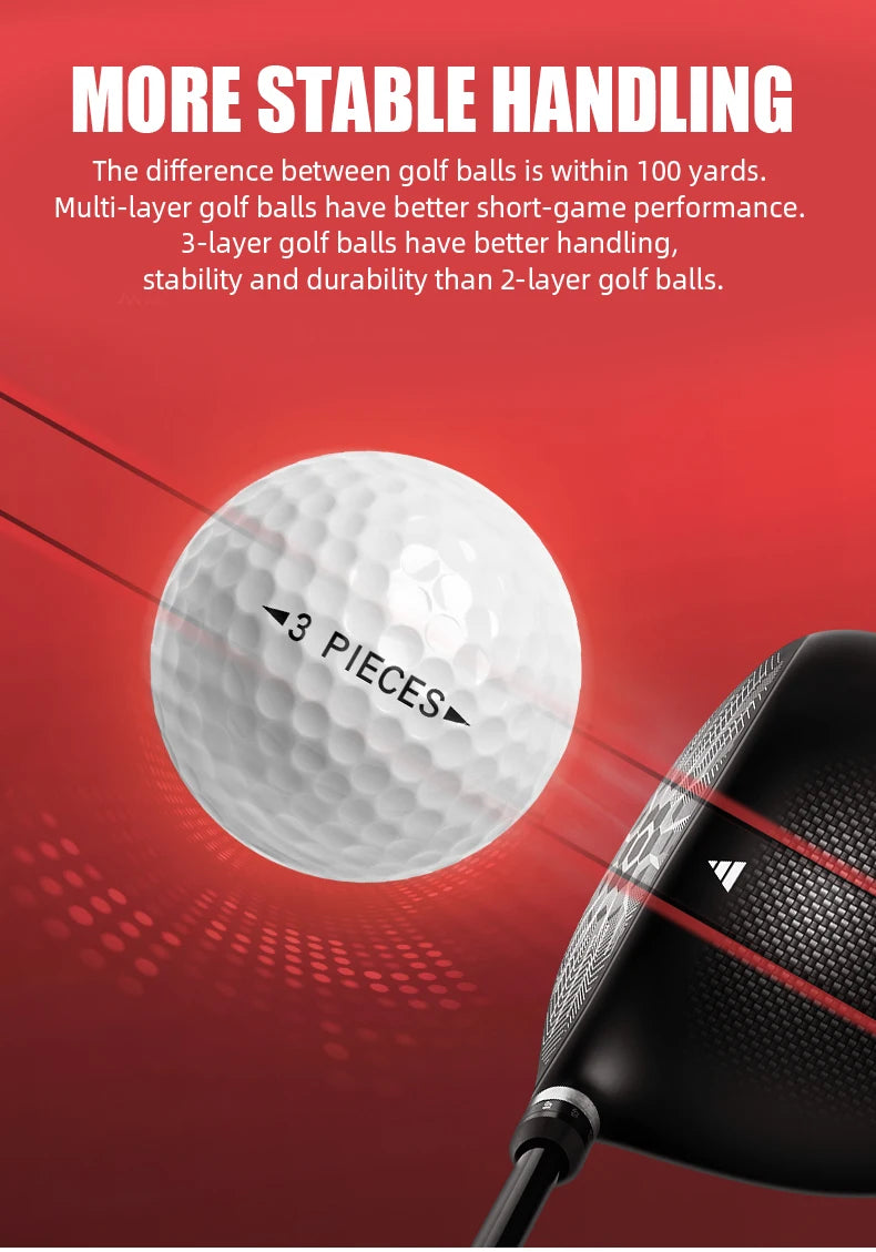 PGM Q002 3-Layer Golf Ball – High Elasticity Rubber Core, High Backspin Game Ball