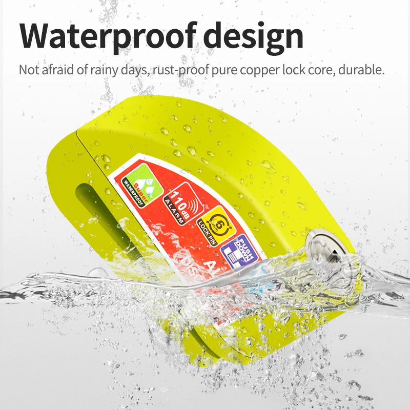 Motorcycle/Bicycle Disc Lock with Alarm – Anti-Theft Alloy Padlock