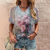 Women's Floral V-Neck Oversized T-Shirt