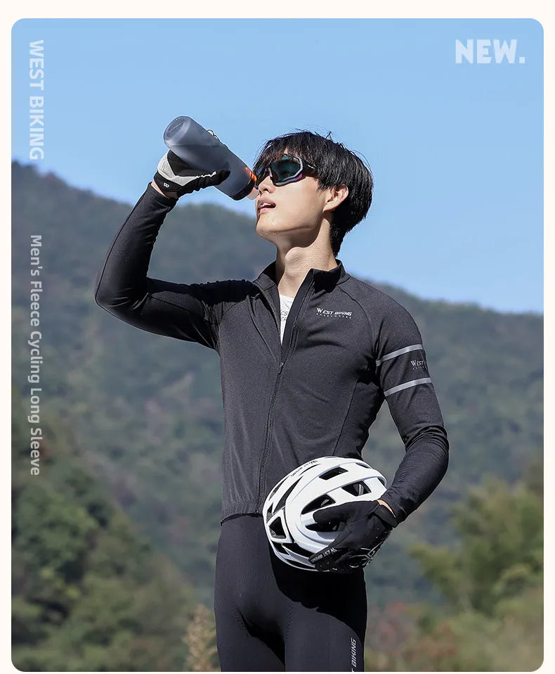 WEST BIKING Winter Fleece Cycling Jersey