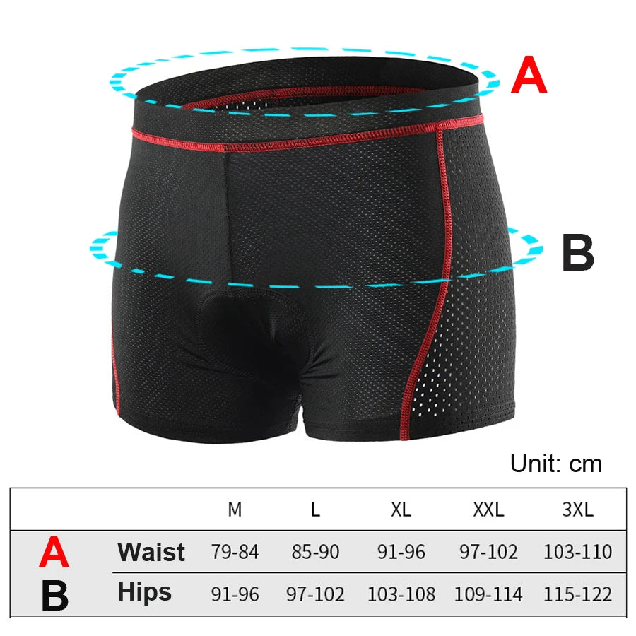 NEWBOLER Men's 5D Gel Padded Cycling Underwear