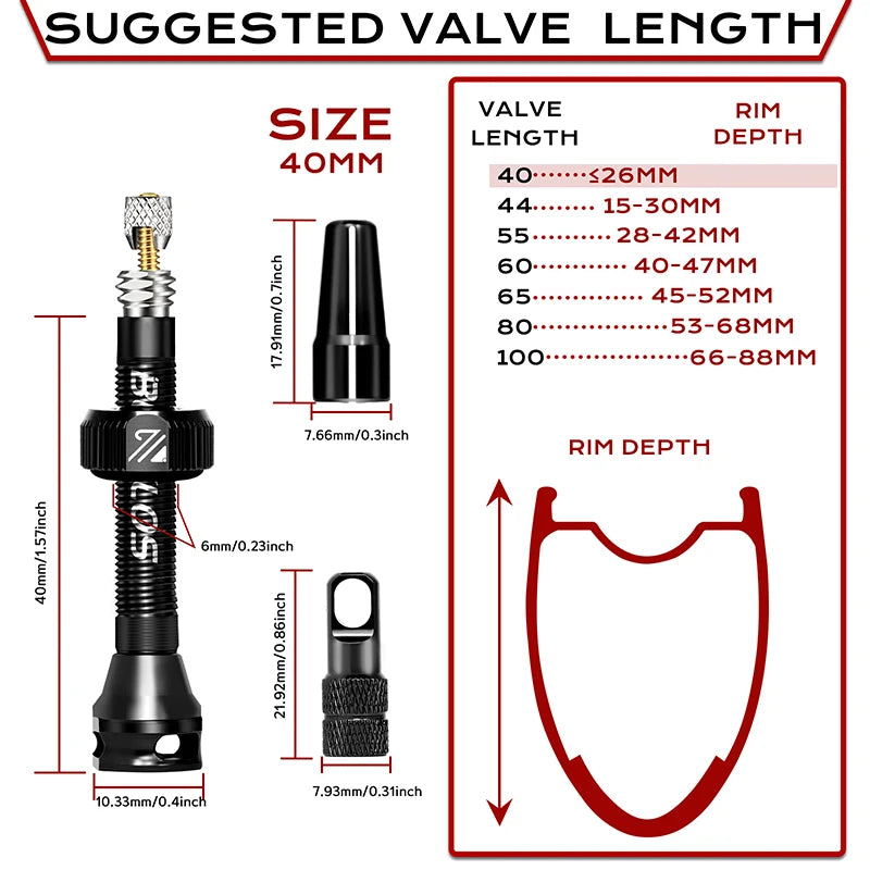 Tubeless Valves – Aluminum with Removable Core