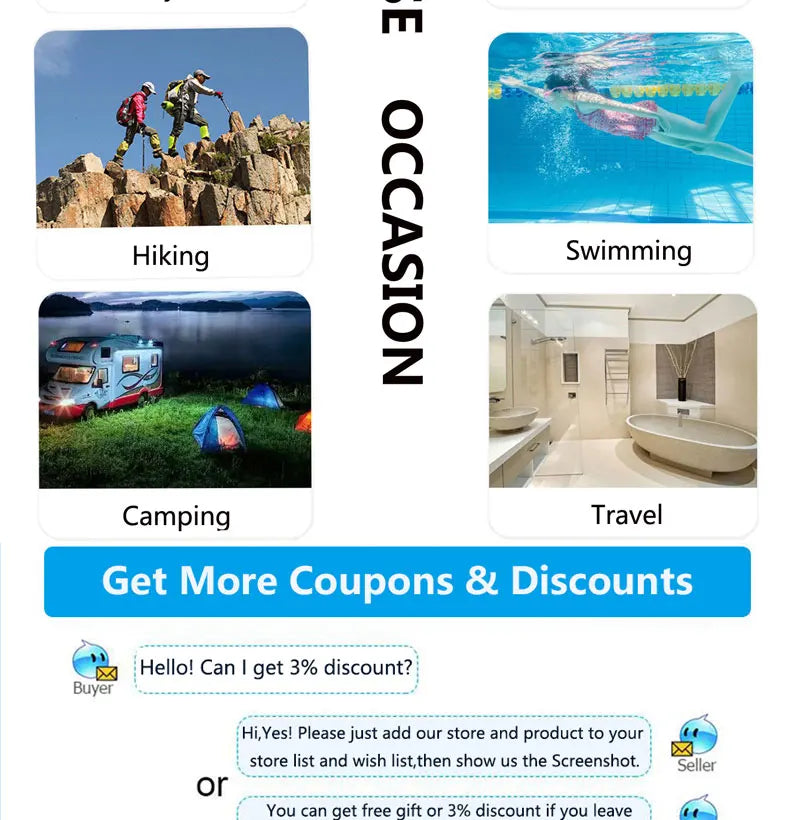 Quick-Dry Microfiber Camping Towel 40x80cm