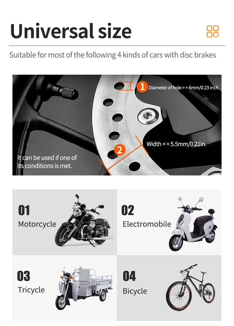 Motorcycle/Bicycle Disc Lock with Alarm – Anti-Theft Alloy Padlock