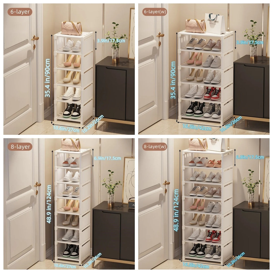 Shoe Rack – Metal & Fabric Organizer