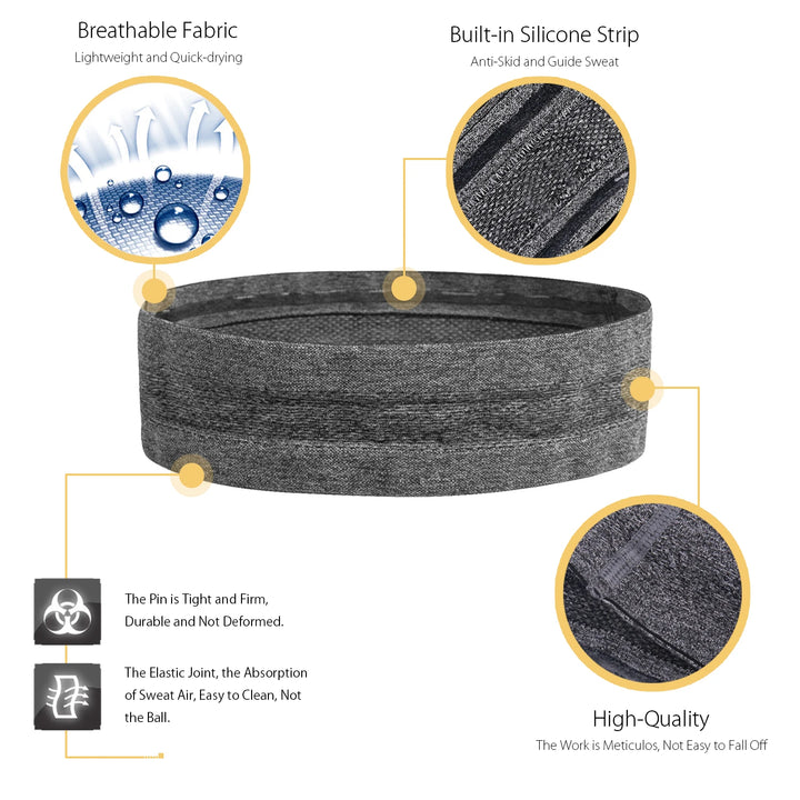 Unisex Non-Slip Sports Headband for Workout & Yoga