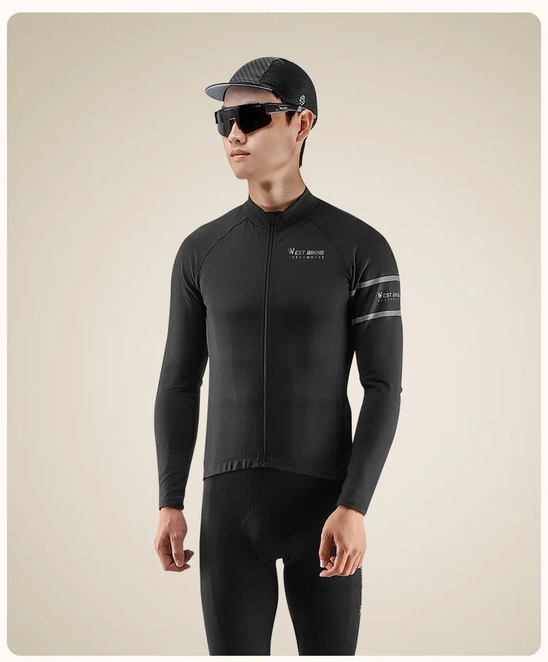 WEST BIKING Winter Fleece Cycling Jersey