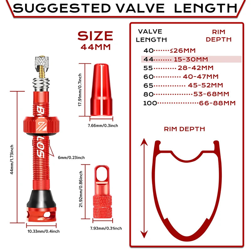 Tubeless Valves – Aluminum with Removable Core