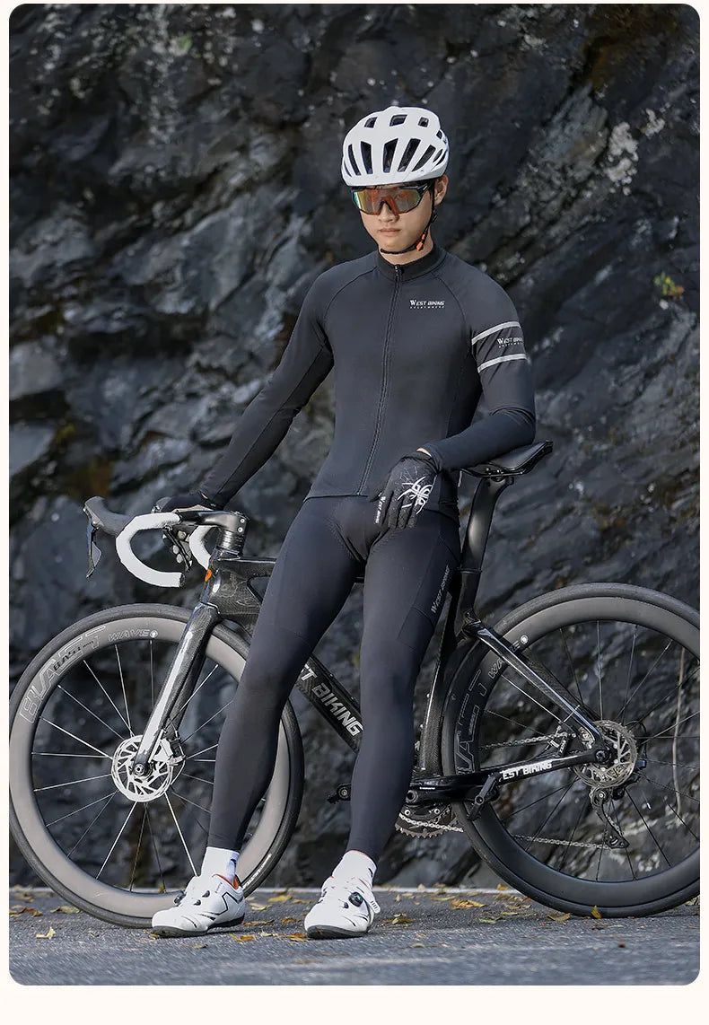 WEST BIKING Winter Fleece Cycling Jersey