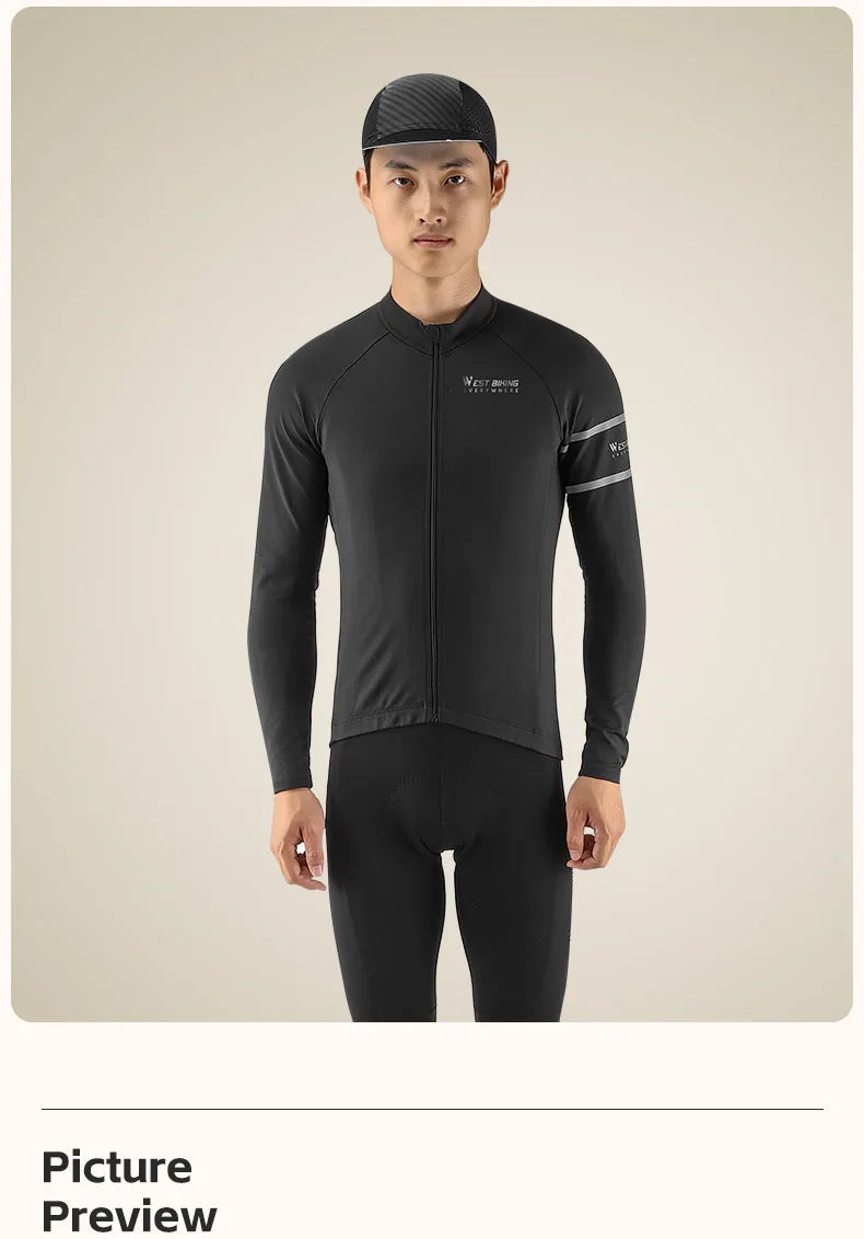 WEST BIKING Winter Fleece Cycling Jersey