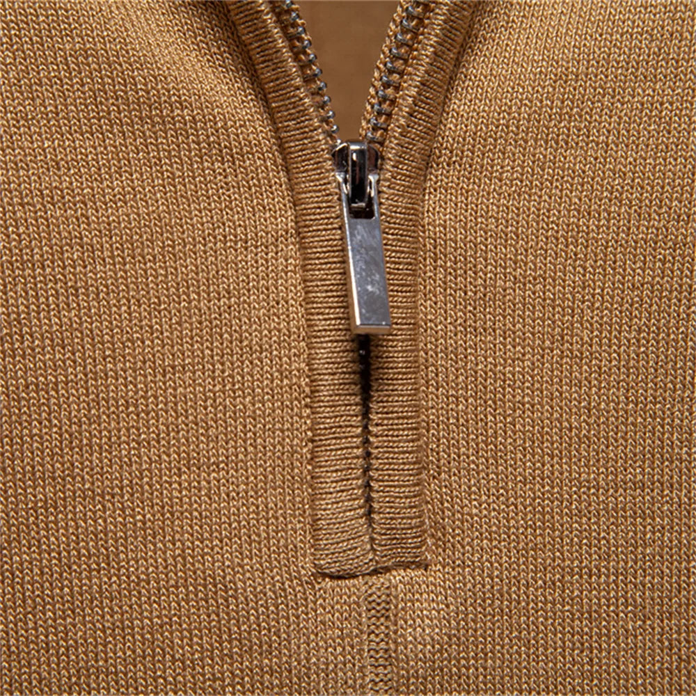 AIOPESON Men's Sport Zipper Polo Shirt