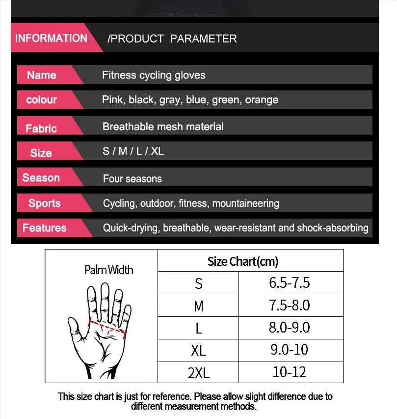 Unisex Fingerless Anti-Slip Breathable Cycling Gloves