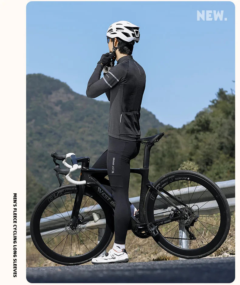WEST BIKING Winter Fleece Cycling Jersey