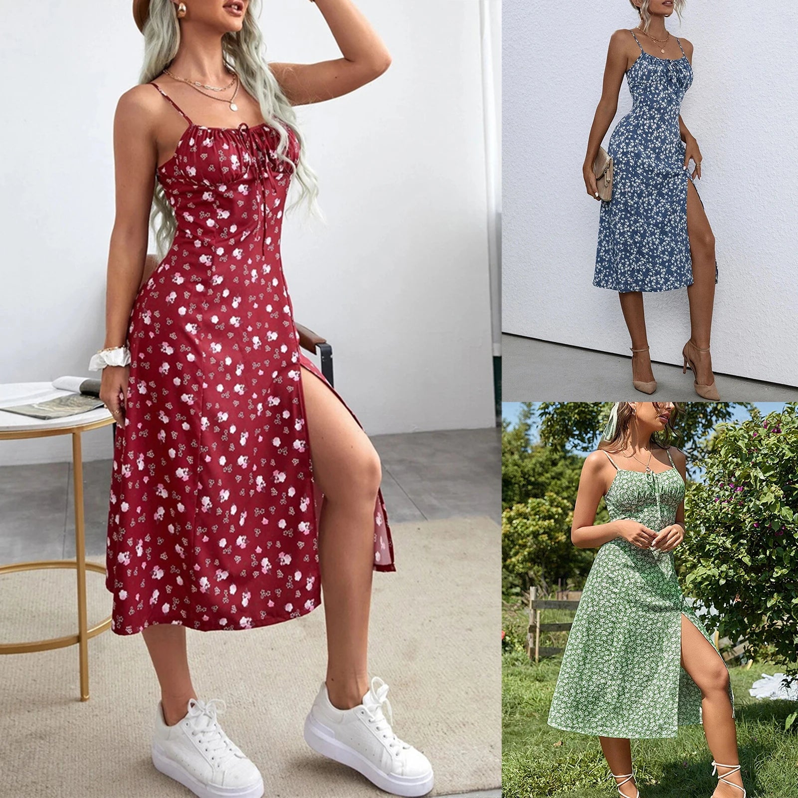 Women's Floral Spaghetti Strap Summer Dress