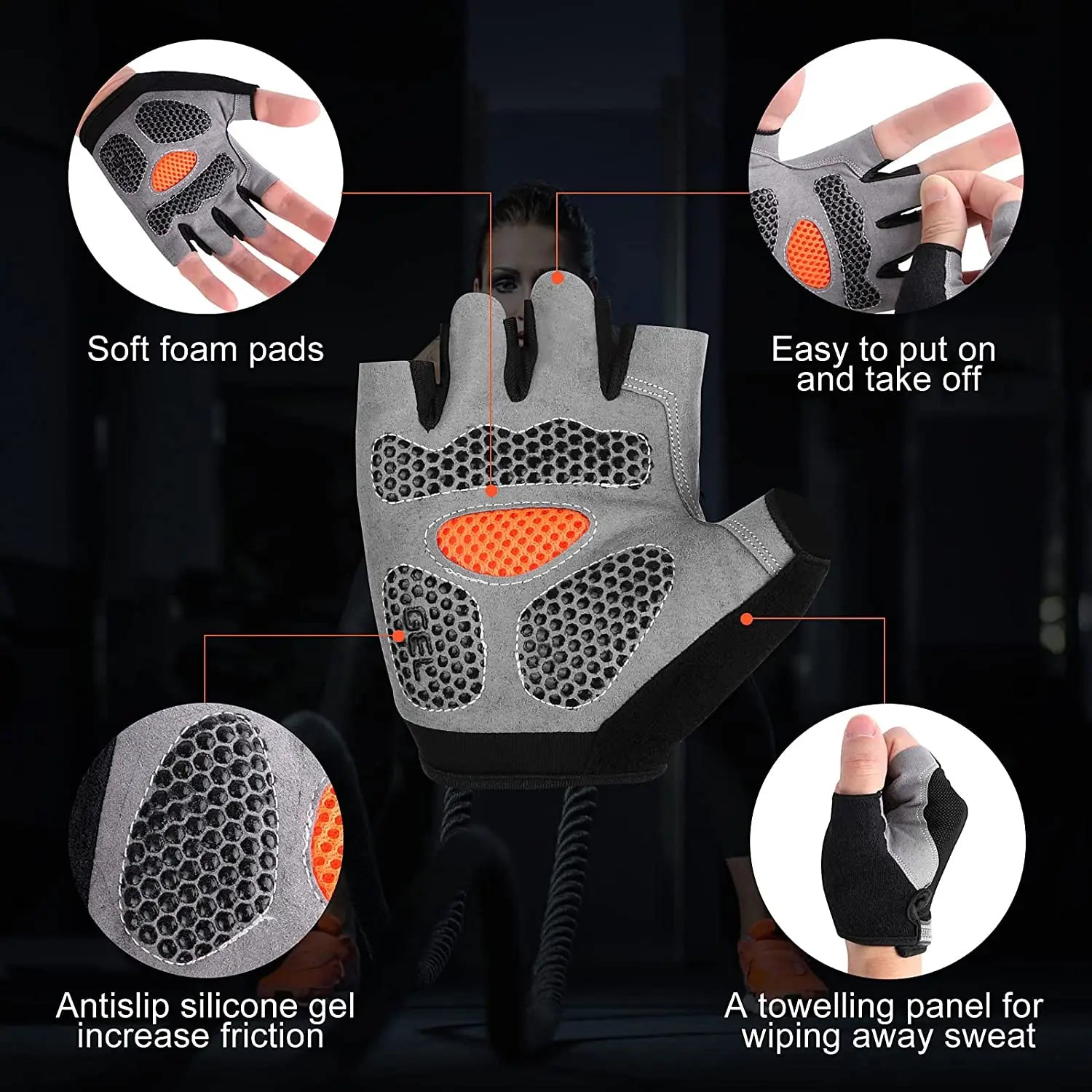 Unisex Fingerless Anti-Slip Breathable Cycling Gloves