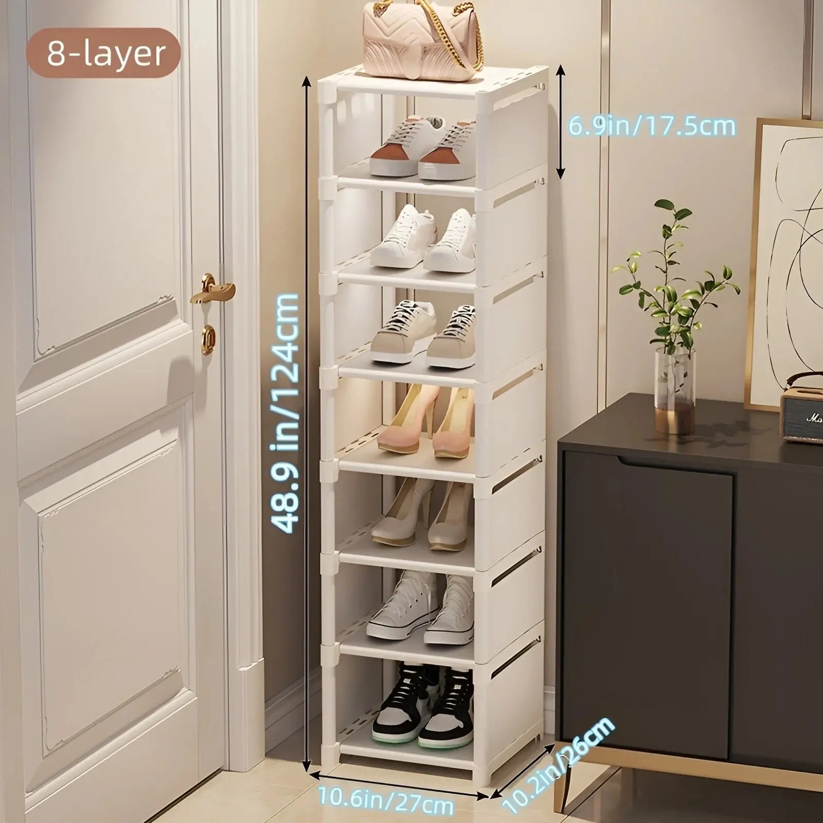 Shoe Rack – Metal & Fabric Organizer