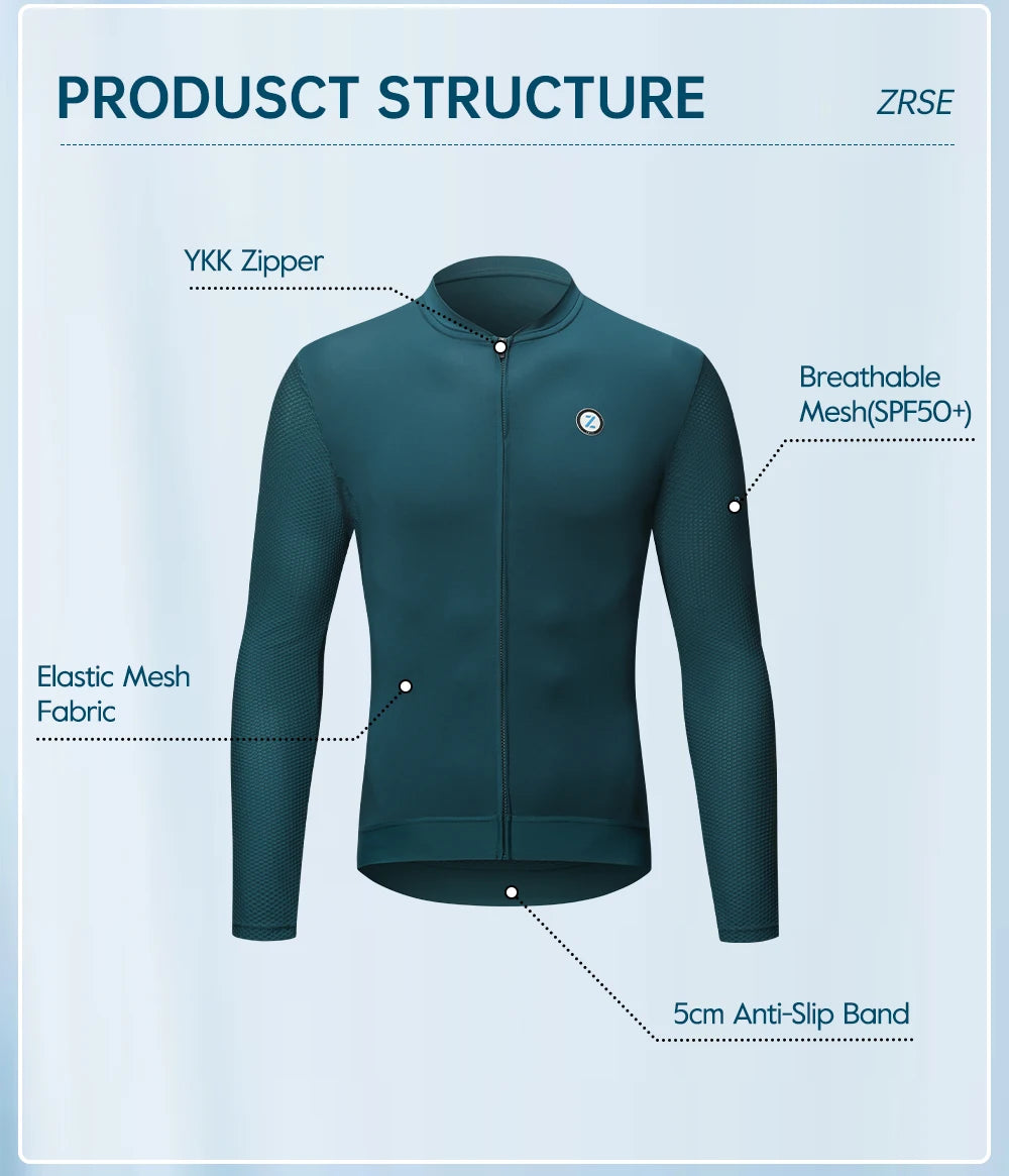 ZRSE UPF 50+ Long Sleeve Cycling Jersey – Slim Fit