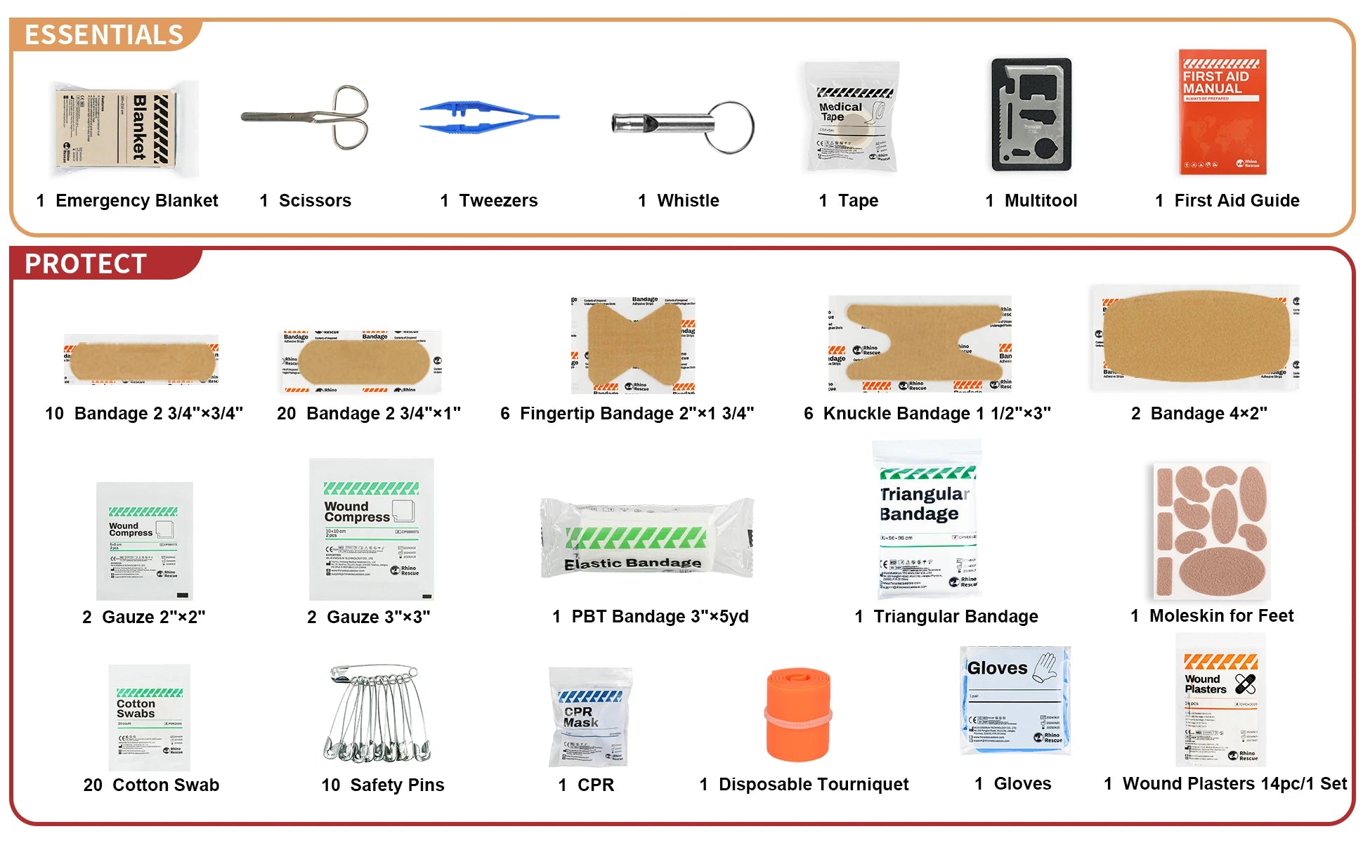 RHINO RESCUE 105PC Ultralight First Aid Kit