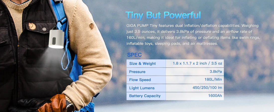 Aerogogo GIGA PUMP TINY – 3-in-1 Mini Inflator