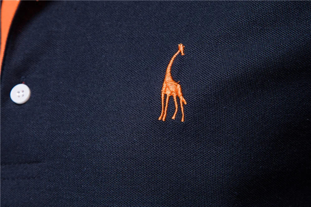 AIOPESON Men's Embroidered Cotton Polo Shirt
