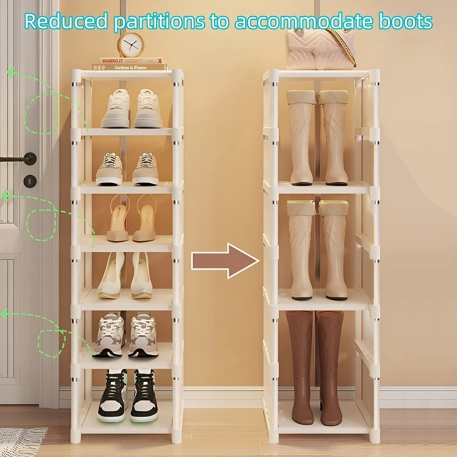 Shoe Rack – Metal & Fabric Organizer