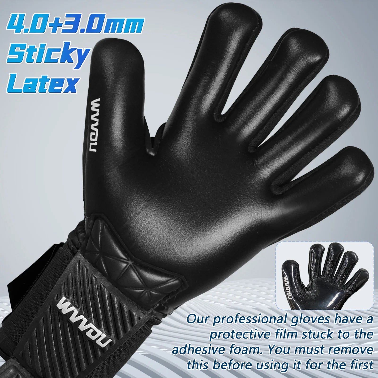 WVVOU Soccer Goalkeeper Gloves with Finger Saves