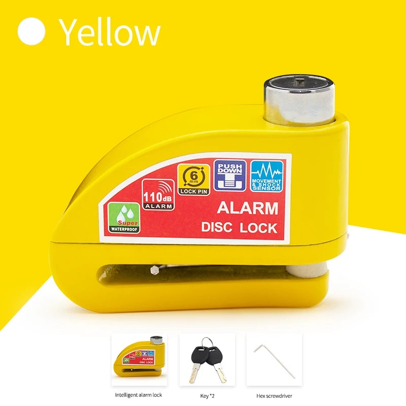 Motorcycle/Bicycle Disc Lock with Alarm – Anti-Theft Alloy Padlock