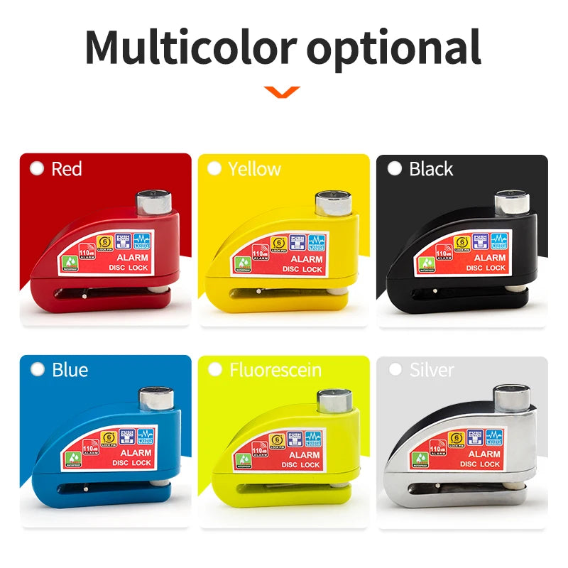 Motorcycle/Bicycle Disc Lock with Alarm – Anti-Theft Alloy Padlock