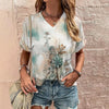 Women's Floral V-Neck Oversized T-Shirt