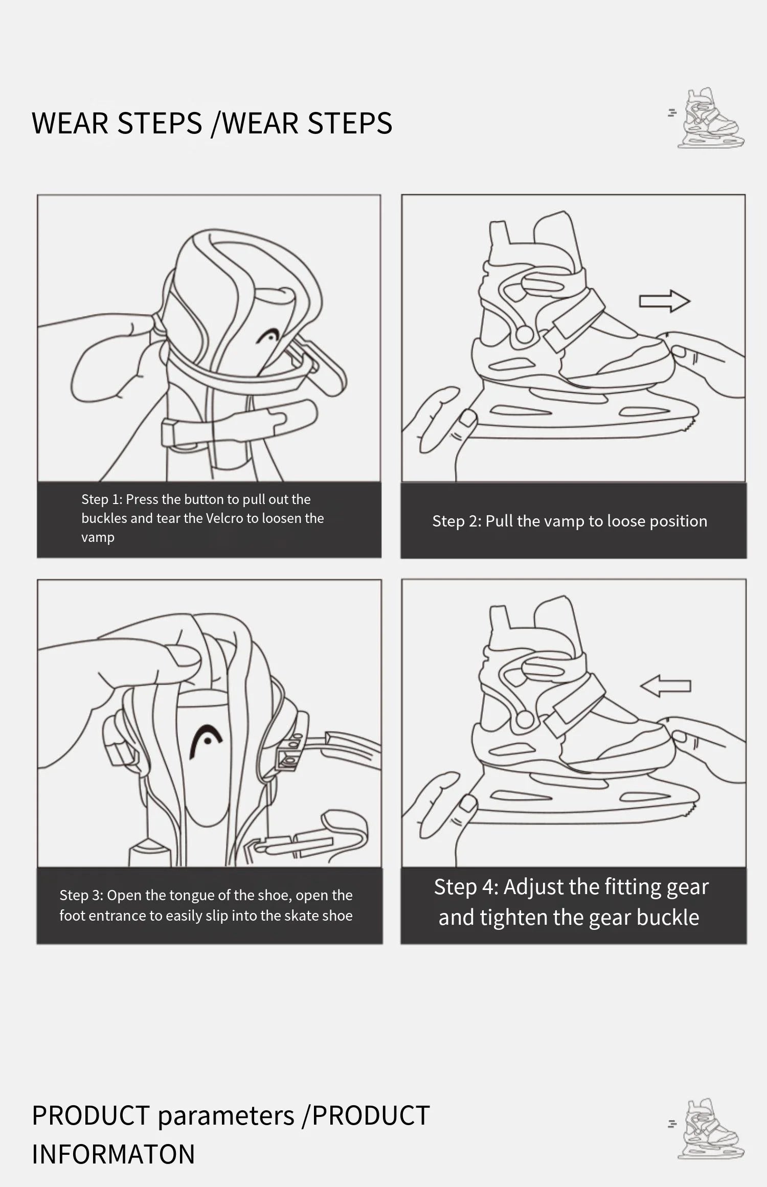 HEAD Adjustable Kids Ice Skates