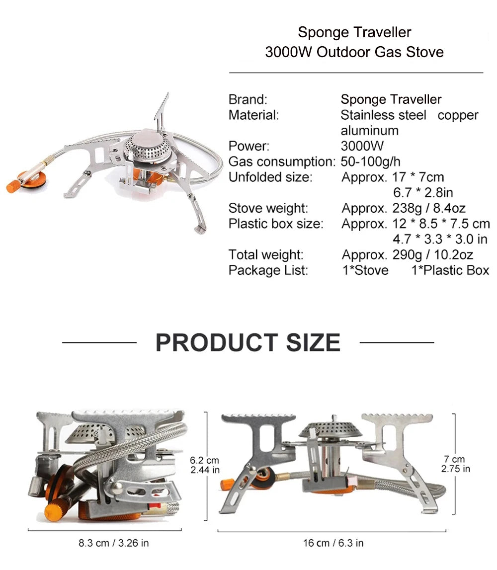 Portable Folding Camping Gas Stove – 3500W