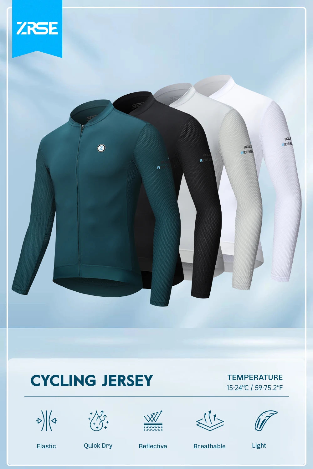 ZRSE UPF 50+ Long Sleeve Cycling Jersey – Slim Fit