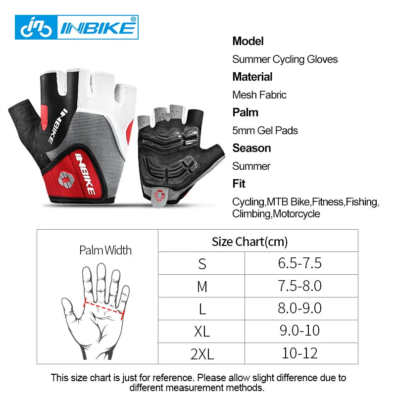 INBIKE Shock‑Absorbing Gel Pad Cycling Gloves