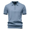 AIOPESON Men's Sport Zipper Polo Shirt