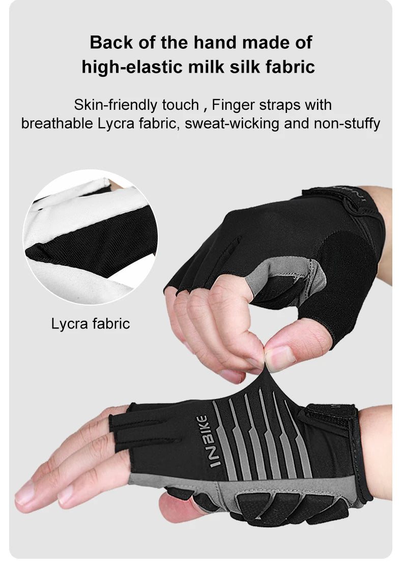 INBIKE Shock‑Absorbing Gel Pad Cycling Gloves