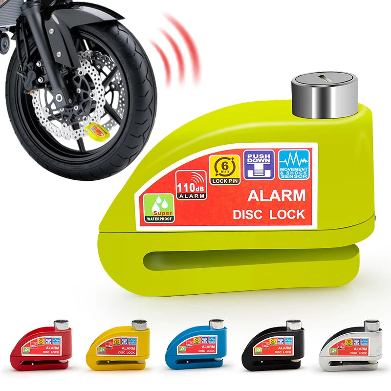 Motorcycle/Bicycle Disc Lock with Alarm – Anti-Theft Alloy Padlock