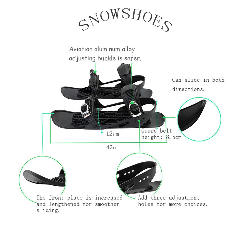 Adjustable Mini Short Ski Boots – Adult Snow Shoes