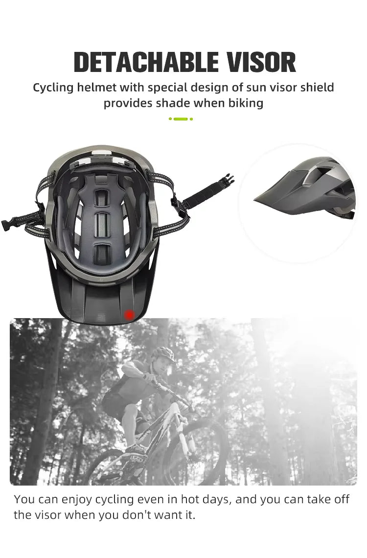 Adult Lightweight Cycling Helmet with Detachable Brim