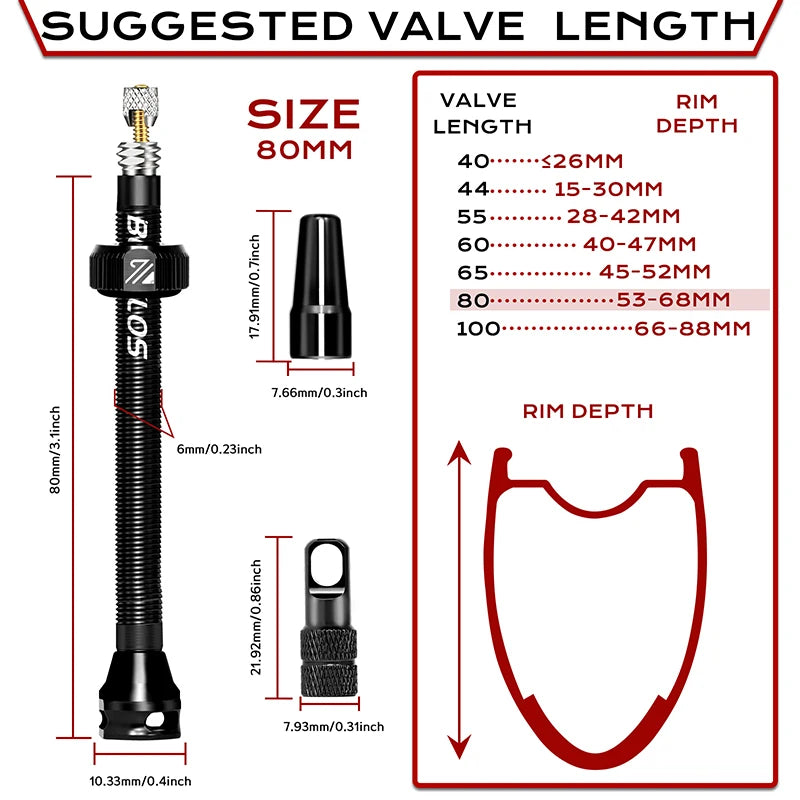 Tubeless Valves – Aluminum with Removable Core