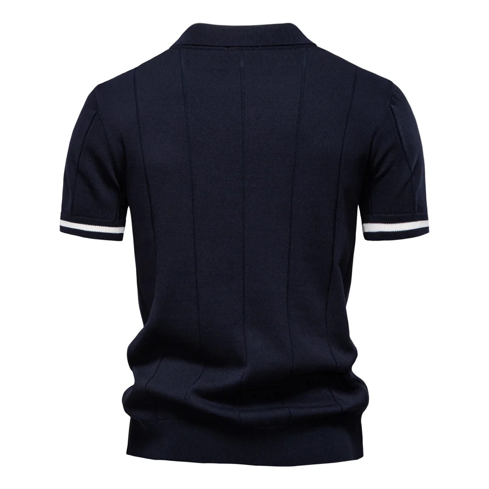 AIOPESON Men's Sport Zipper Polo Shirt